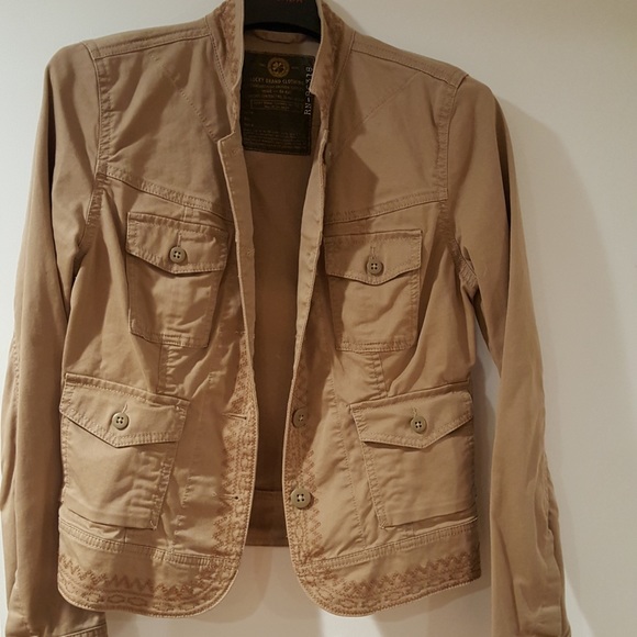 Lucky Brand Cotton button up Embroidered Jacket Women’s Size S - Picture 2 of 8